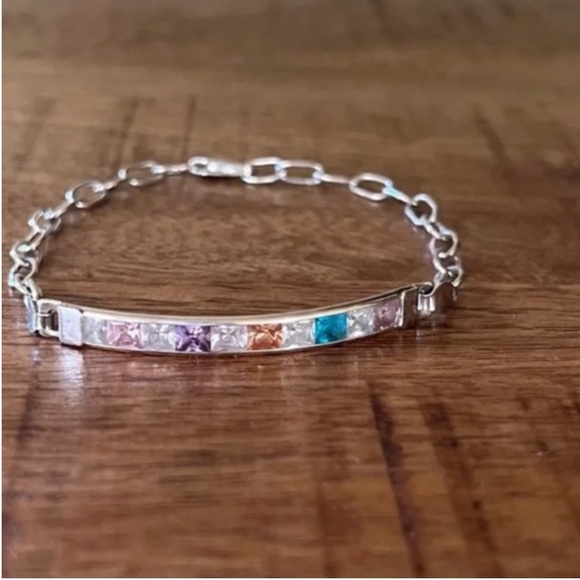 Jewelry - Multicolored Gem Silver Chain Bracelet